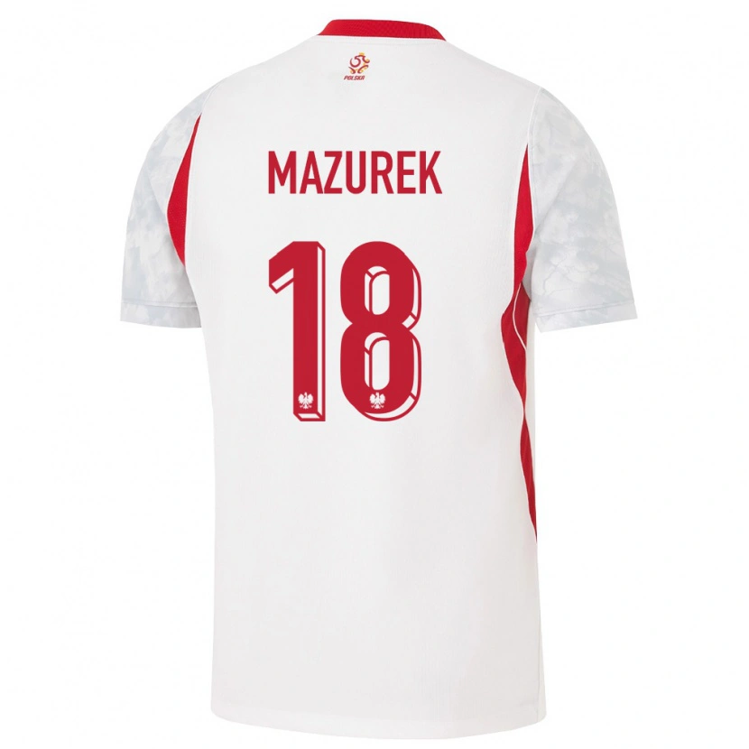 Danxen Kid Poland Bartosz Mazurek #18 White Red Gray Home Jersey 26-28 T-Shirt