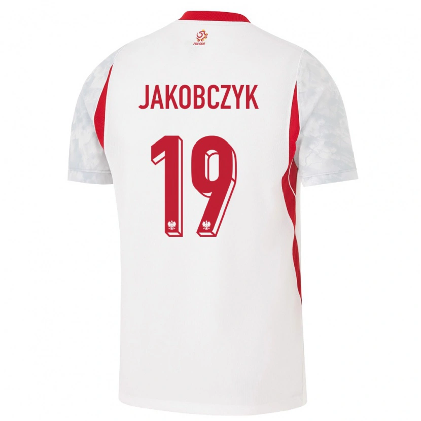 Danxen Kid Poland Kamil Jakóbczyk #19 White Red Gray Home Jersey 26-28 T-Shirt