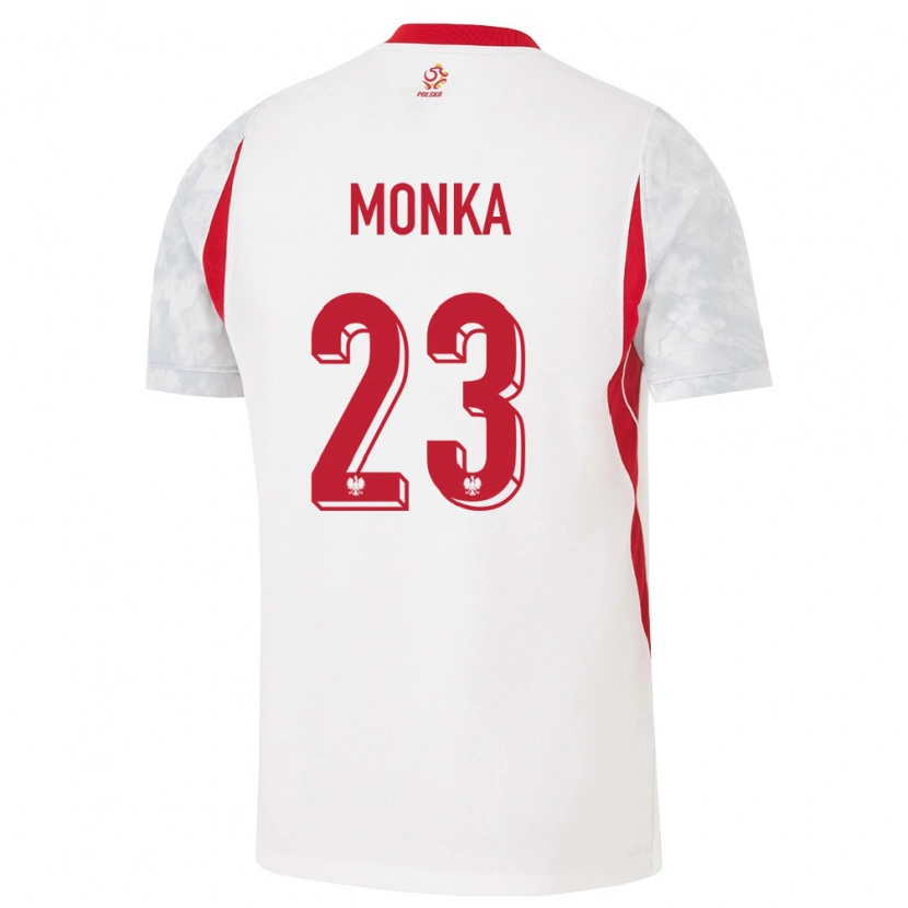 Danxen Kid Poland Wojciech Mońka #23 White Red Gray Home Jersey 26-28 T-Shirt