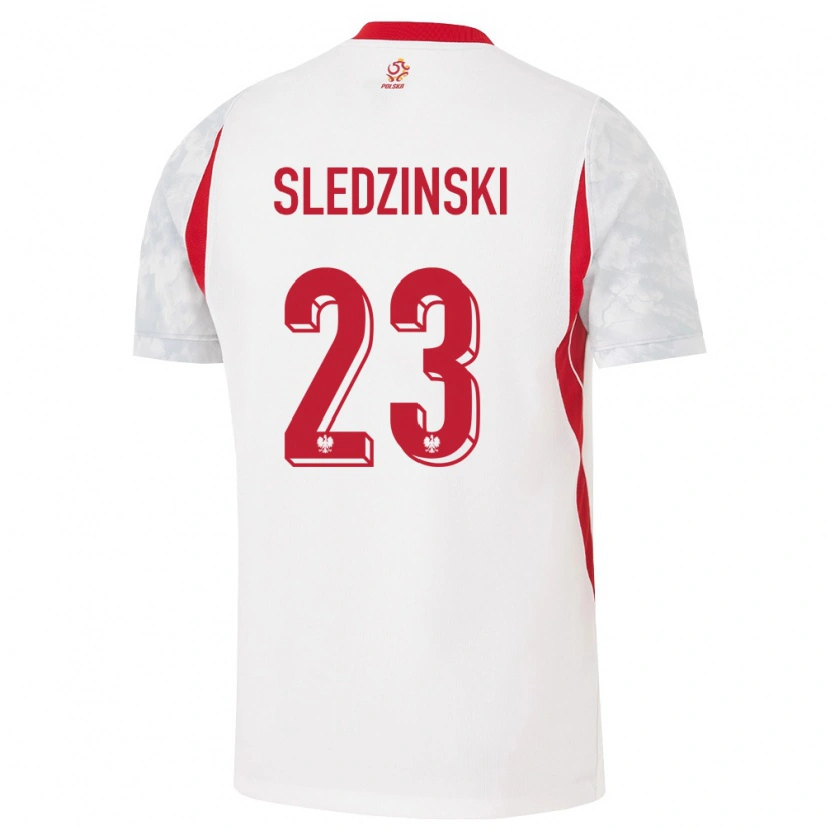 Danxen Kid Poland Eryk Sledzinski #23 White Red Gray Home Jersey 26-28 T-Shirt