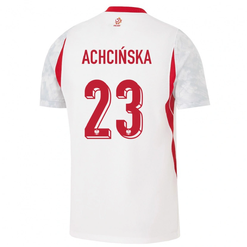 Danxen Kid Poland Adriana Achcinska #23 White Red Gray Home Jersey 26-28 T-Shirt