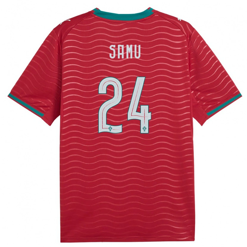 Danxen Kid Portugal Samú Costa #24 Red Green White Home Jersey 26-28 T-Shirt