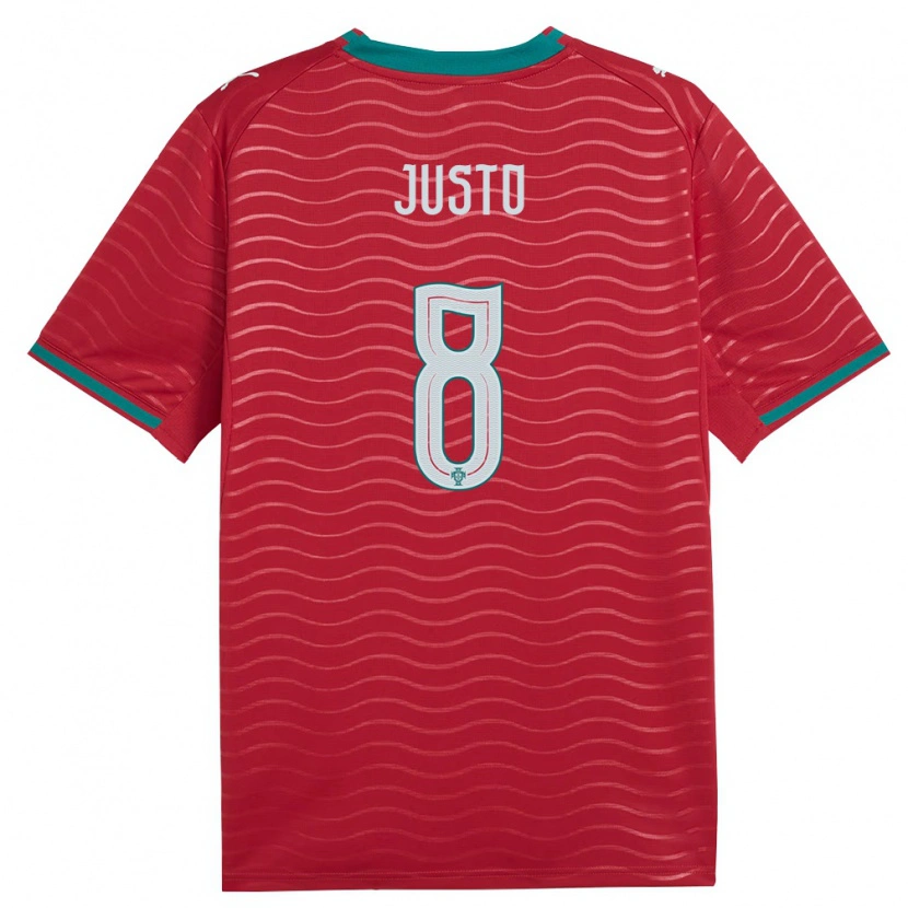 Danxen Kid Portugal Samuel Justo #8 Red Green White Home Jersey 26-28 T-Shirt