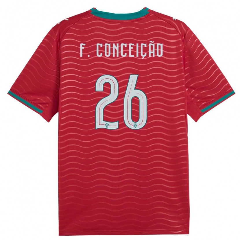 Danxen Kid Portugal Francisco Conceição #26 Red Green White Home Jersey 26-28 T-Shirt