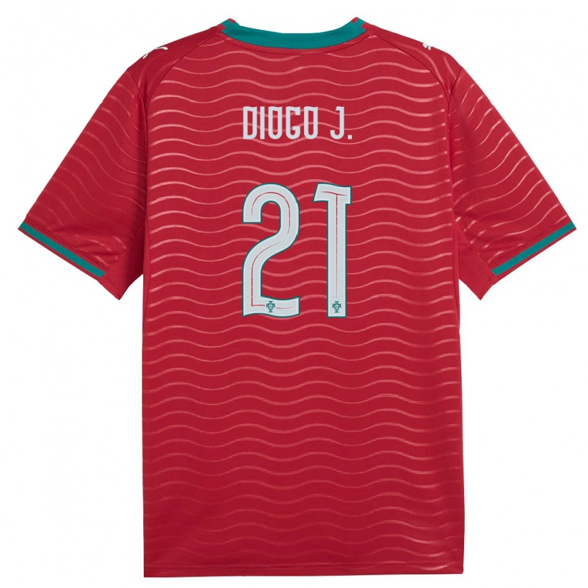Danxen Kid Portugal Diogo Jota #21 Red Green White Home Jersey 26-28 T-Shirt