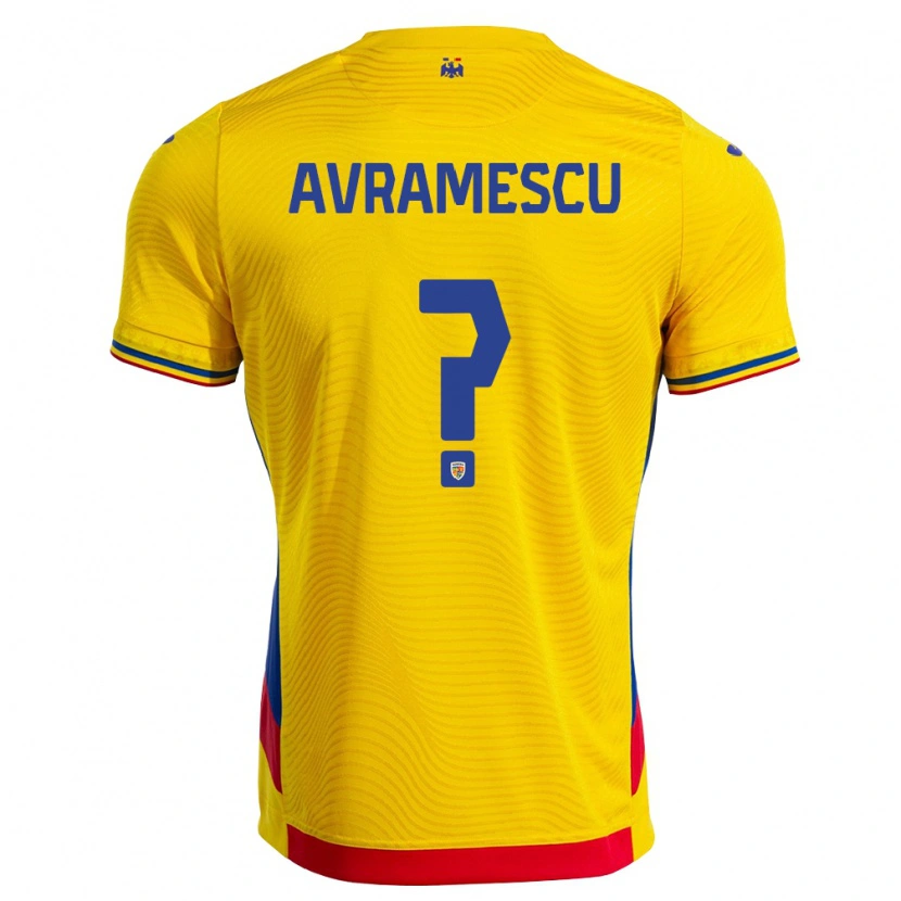 Danxen Kid Romania Ianis Avrămescu #0 Yellow Red Home Jersey 26-28 T-Shirt