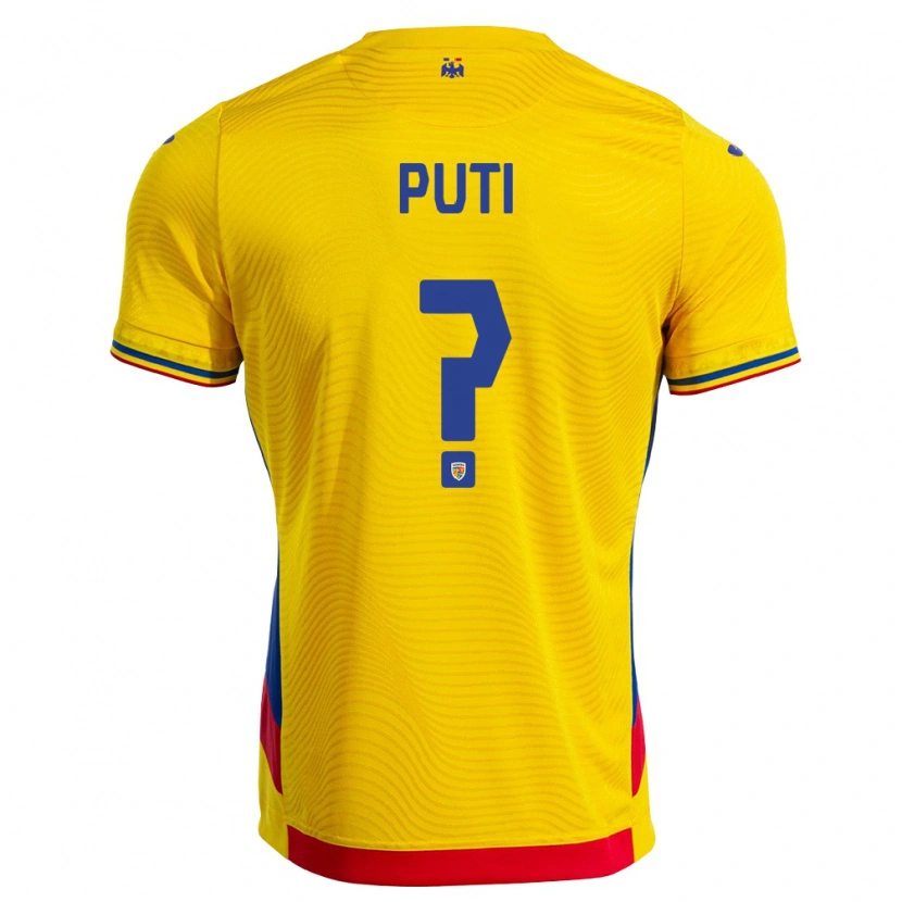 Danxen Kid Romania Ianis Puți #0 Yellow Red Home Jersey 26-28 T-Shirt