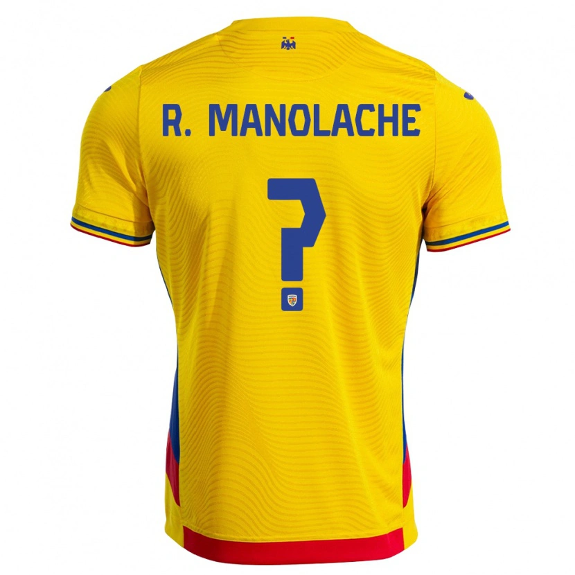 Danxen Kid Romania Rareș Manolache #0 Yellow Red Home Jersey 26-28 T-Shirt