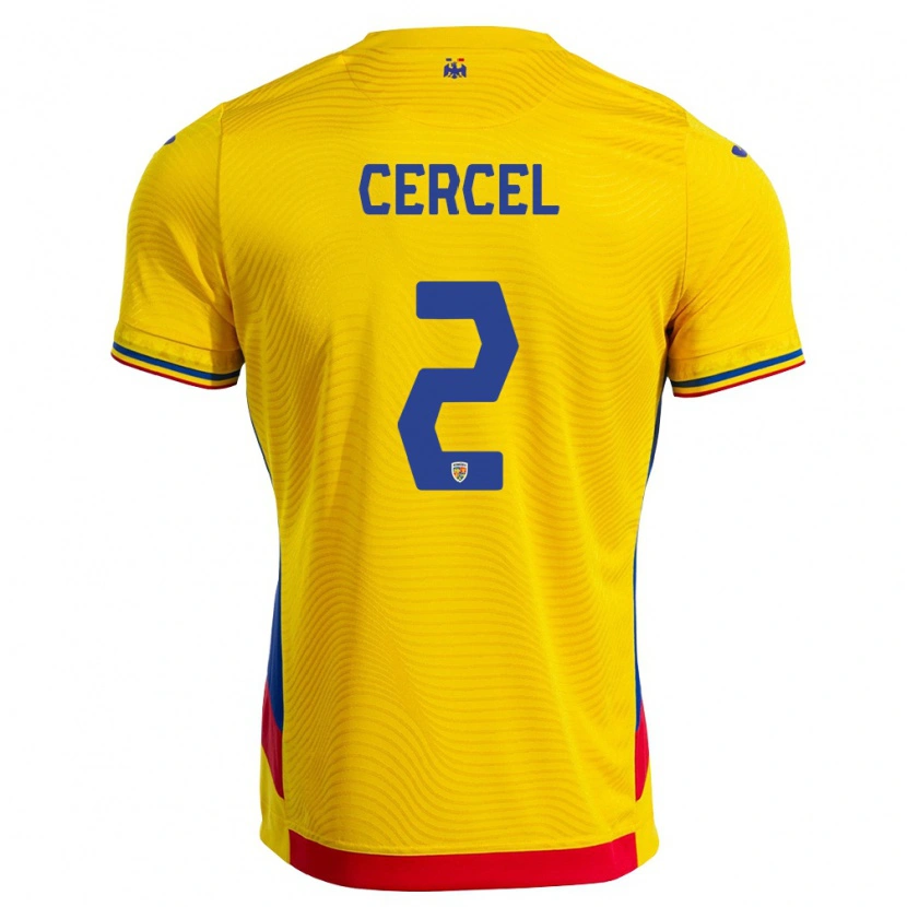 Danxen Kid Romania Ionuț Cercel #2 Yellow Red Home Jersey 26-28 T-Shirt