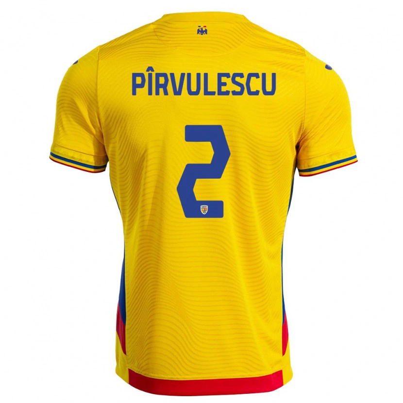 Danxen Kid Romania Sergiu Pîrvulescu #2 Yellow Red Home Jersey 26-28 T-Shirt