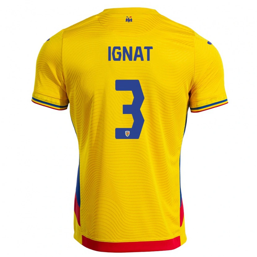 Danxen Kid Romania Cristian Ignat #3 Yellow Red Home Jersey 26-28 T-Shirt