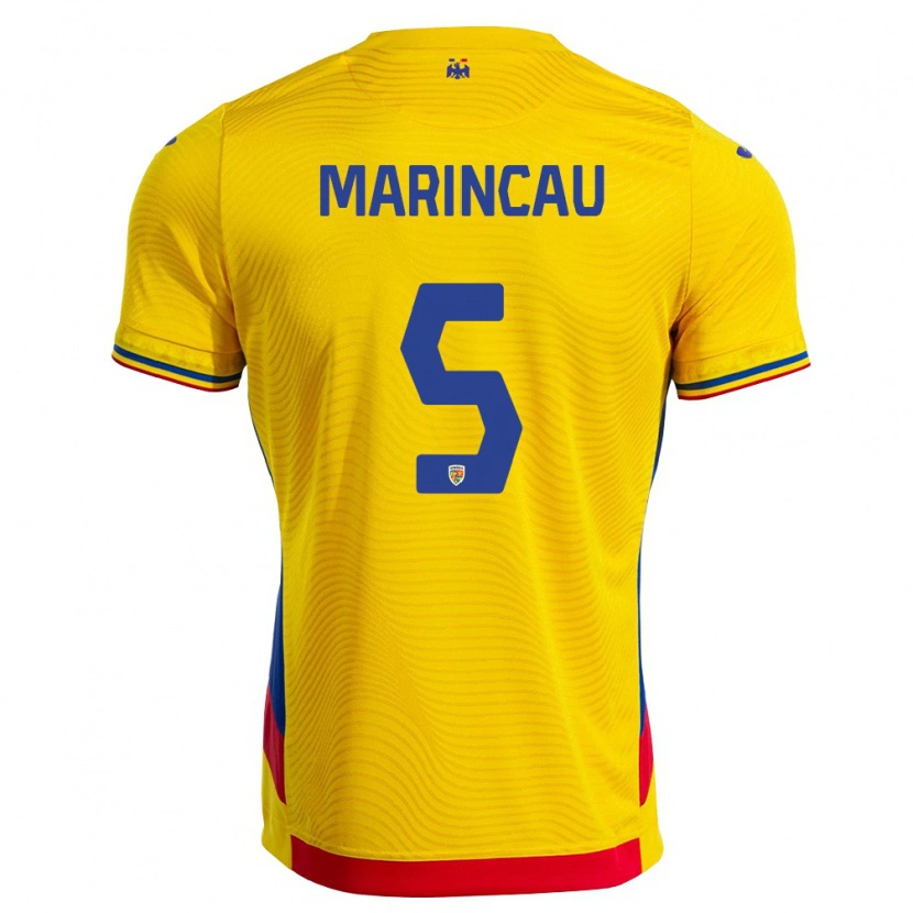 Danxen Kid Romania Emanuel Marincău #5 Yellow Red Home Jersey 26-28 T-Shirt
