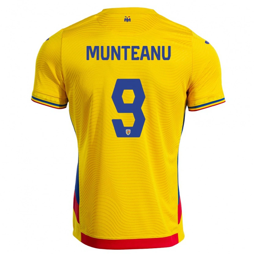 Danxen Kid Romania Louis Munteanu #9 Yellow Red Home Jersey 26-28 T-Shirt