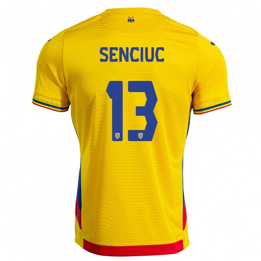 Danxen Kid Romania Ştefan Senciuc #13 Yellow Red Home Jersey 26-28 T-Shirt