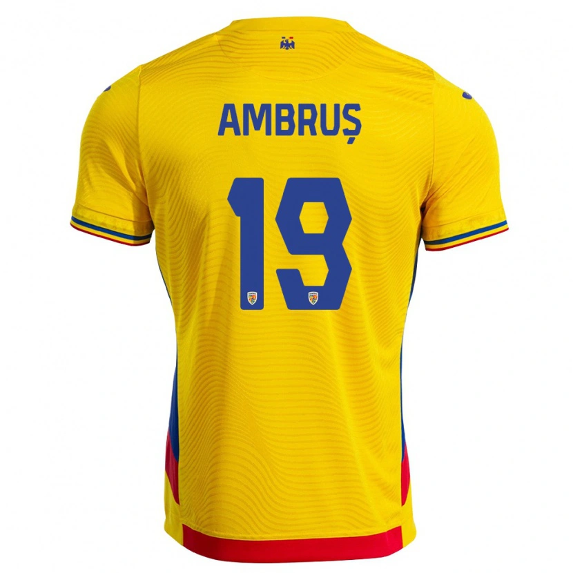 Danxen Kid Romania Beata Ambruș #19 Yellow Red Home Jersey 26-28 T-Shirt