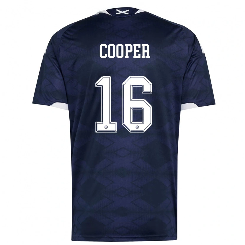 Danxen Kid Scotland Liam Cooper #16 Navy White Home Jersey 26-28 T-Shirt