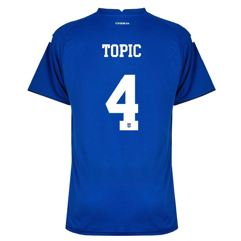 Danxen Kid Serbia Vukasin Topic #4 Navy Red Home Jersey 26-28 T-Shirt