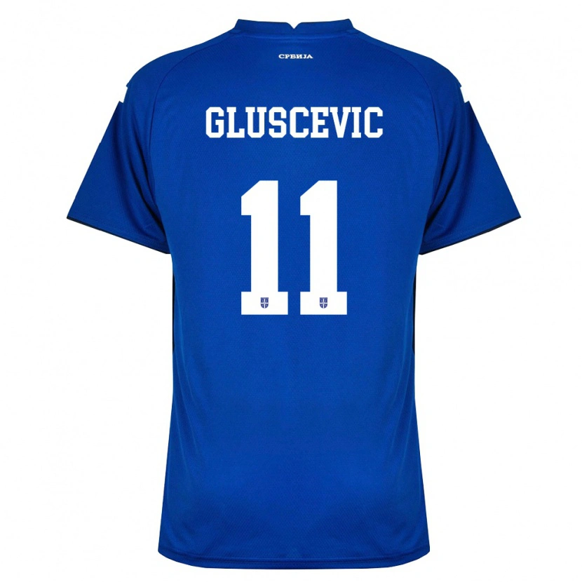 Danxen Kid Serbia Matija Gluscevic #11 Navy Red Home Jersey 26-28 T-Shirt