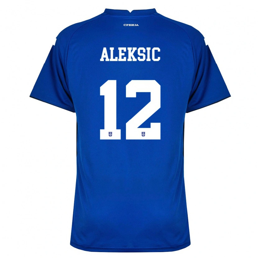 Danxen Kid Serbia Strahinja Aleksic #12 Navy Red Home Jersey 26-28 T-Shirt