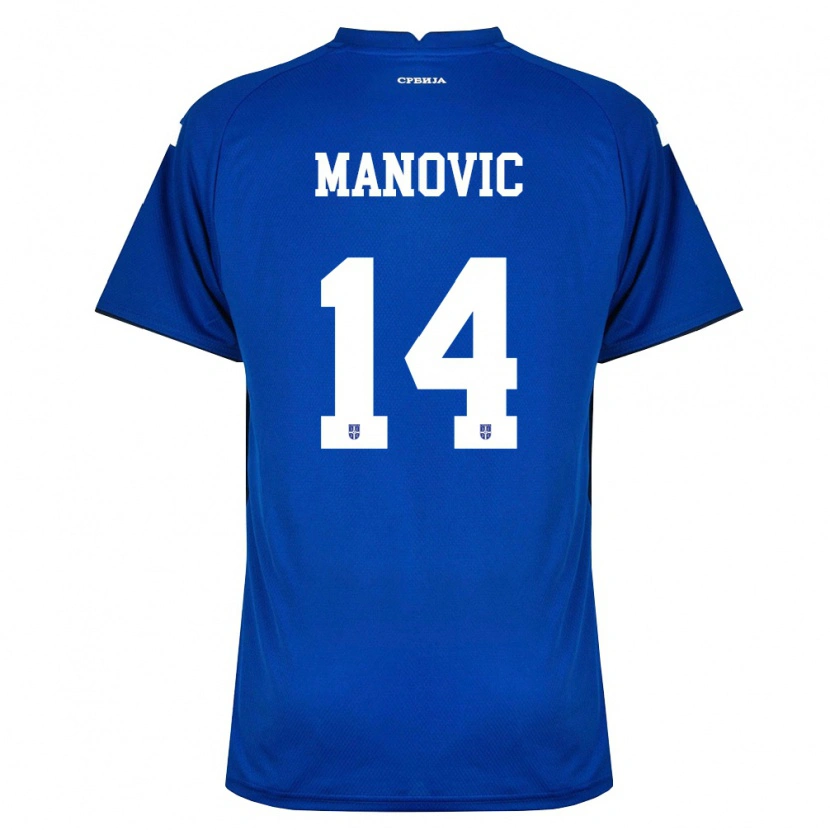 Danxen Kid Serbia Sergej Manovic #14 Navy Red Home Jersey 26-28 T-Shirt