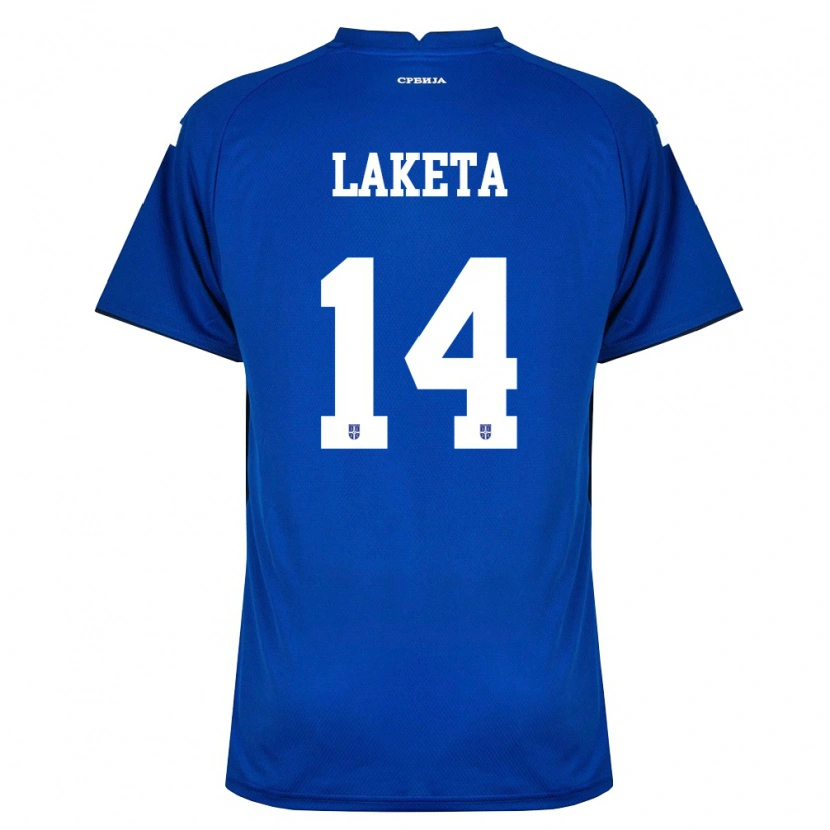 Danxen Kid Serbia Andrija Laketa #14 Navy Red Home Jersey 26-28 T-Shirt