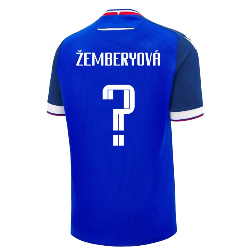 Danxen Kid Slovakia Laura Žemberyová #0 Blue White Home Jersey 26-28 T-Shirt