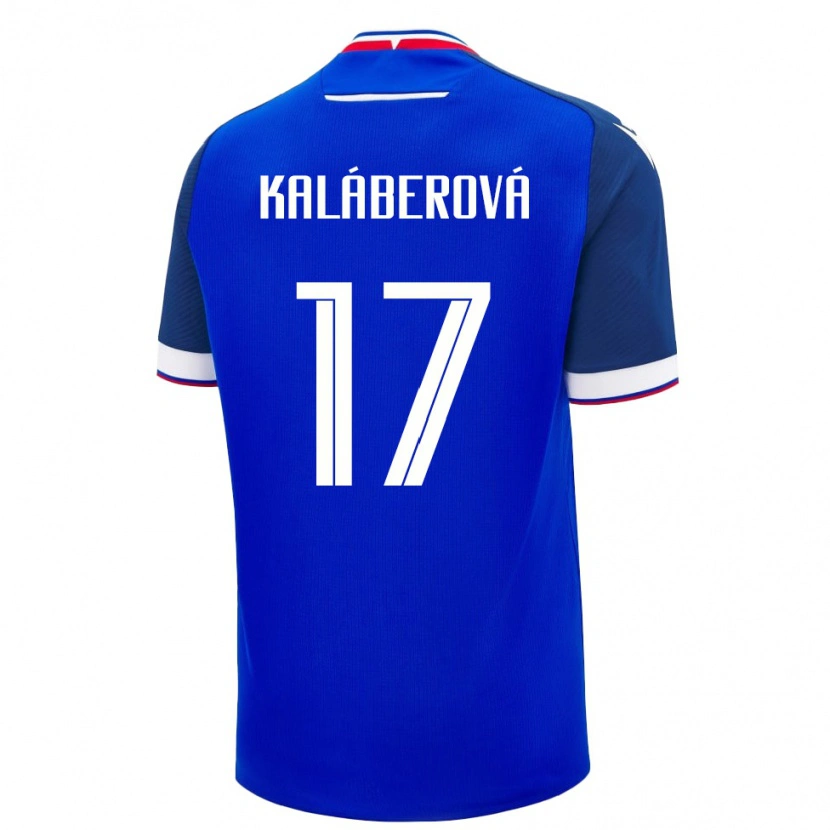 Danxen Kid Slovakia Victoria Kaláberová #17 Blue White Home Jersey 26-28 T-Shirt