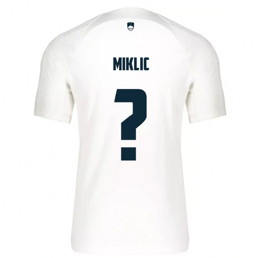 Danxen Kid Slovenia Andraz Miklic #0 White Blue Home Jersey 26-28 T-Shirt
