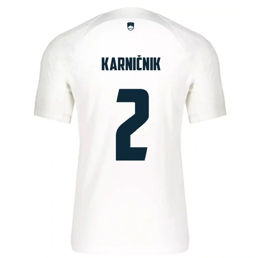 Danxen Kid Slovenia Zan Karnicnik #2 White Blue Home Jersey 26-28 T-Shirt