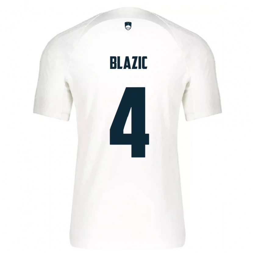 Danxen Kid Slovenia Miha Blazic #4 White Blue Home Jersey 26-28 T-Shirt
