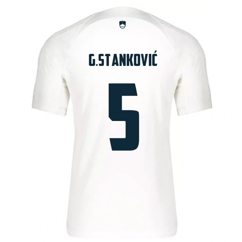 Danxen Kid Slovenia Jon Gorenc Stankovic #5 White Blue Home Jersey 26-28 T-Shirt