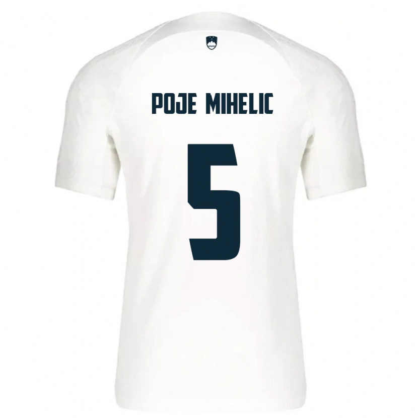 Danxen Kid Slovenia Naja Poje Mihelič #5 White Blue Home Jersey 26-28 T-Shirt