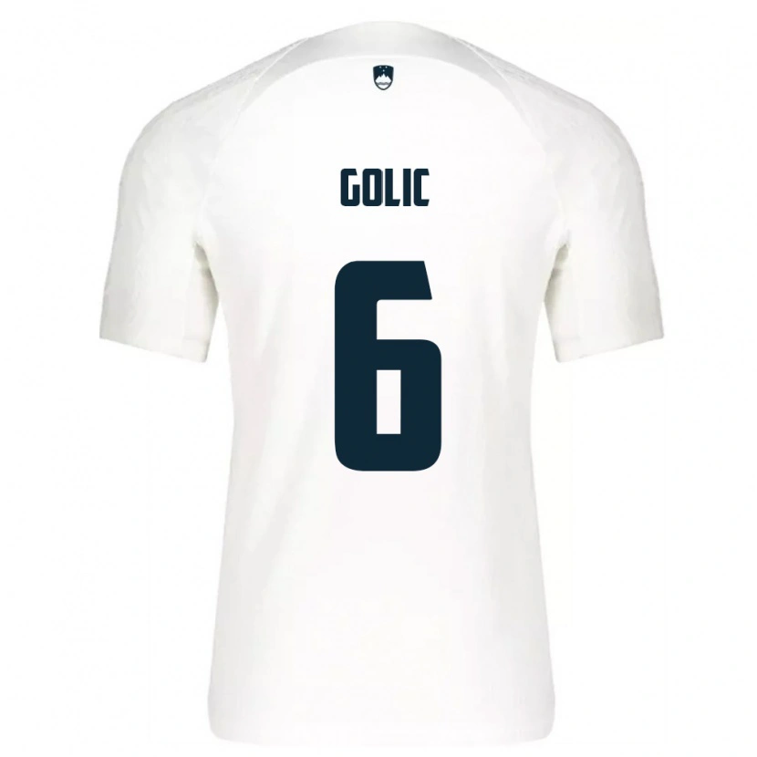 Danxen Kid Slovenia Lovro Golic #6 White Blue Home Jersey 26-28 T-Shirt