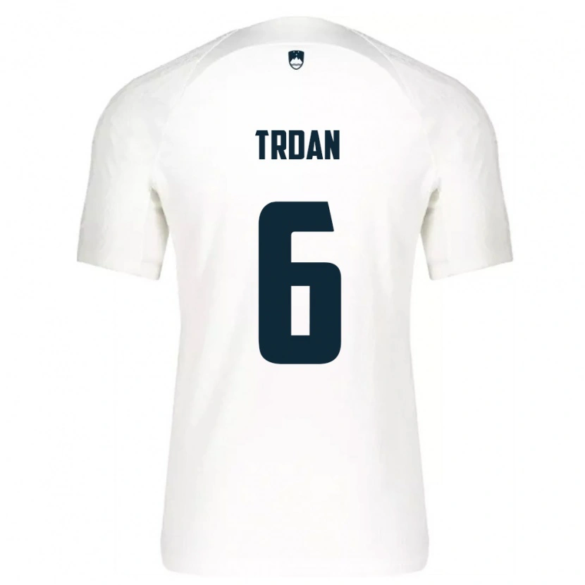 Danxen Kid Slovenia Miha Trdan #6 White Blue Home Jersey 26-28 T-Shirt