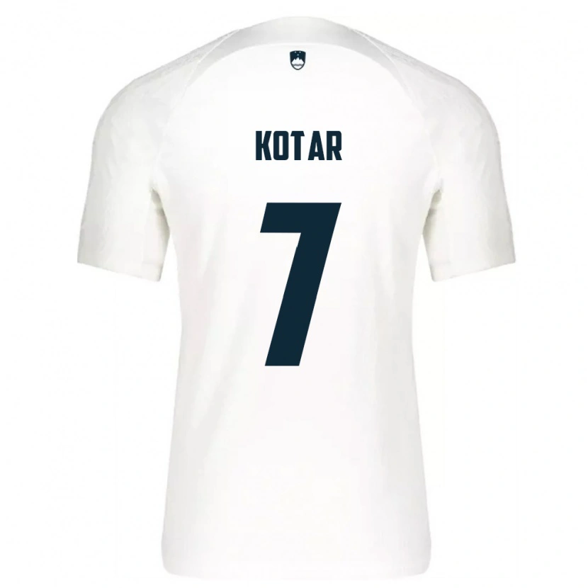 Danxen Kid Slovenia Tristan Kotar #7 White Blue Home Jersey 26-28 T-Shirt