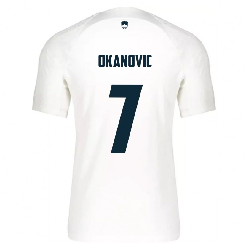 Danxen Kid Slovenia Deen Okanovic #7 White Blue Home Jersey 26-28 T-Shirt