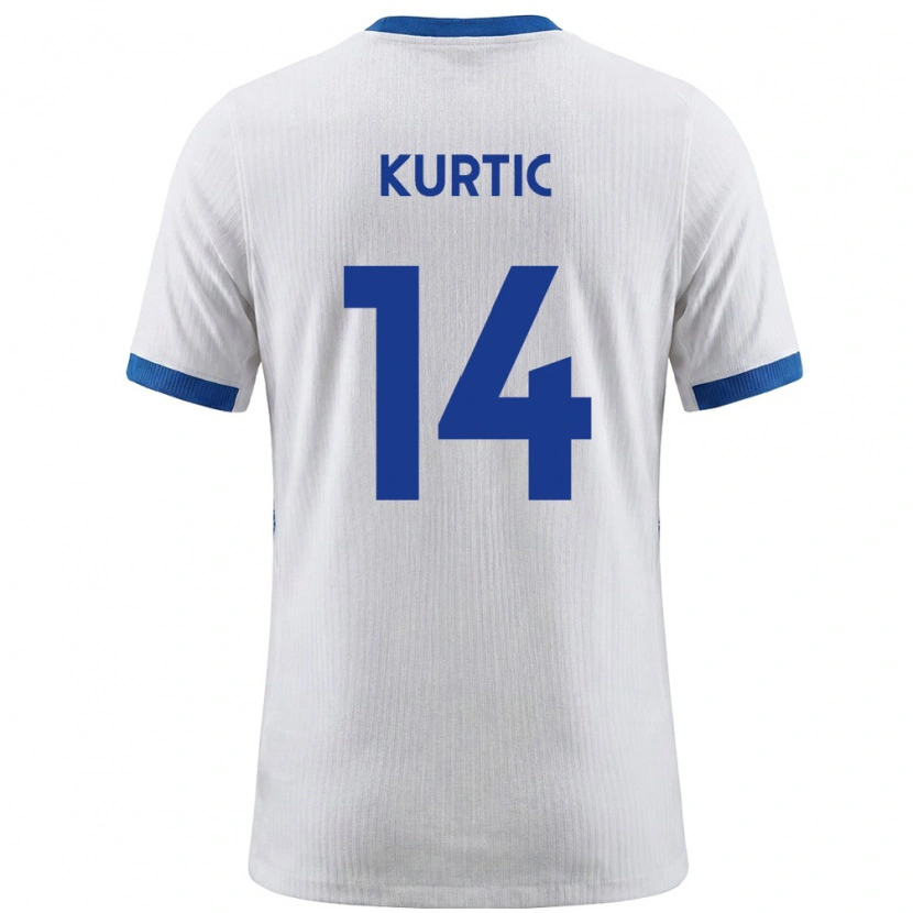 Danxen Kid Slovenia Jasmin Kurtic #14 White Blue Home Jersey 26-28 T-Shirt