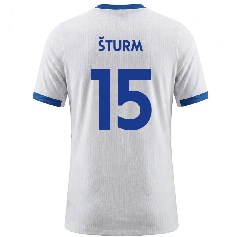 Danxen Kid Slovenia Danijel Sturm #15 White Blue Home Jersey 26-28 T-Shirt