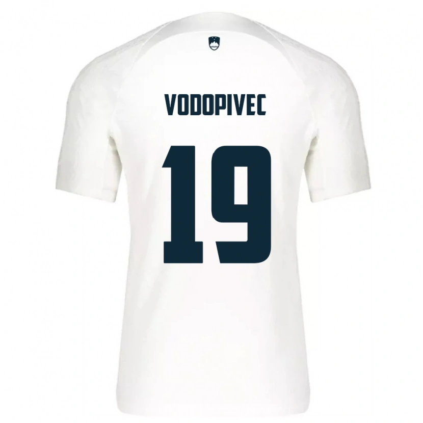 Danxen Kid Slovenia Aljaz Vodopivec #19 White Blue Home Jersey 26-28 T-Shirt
