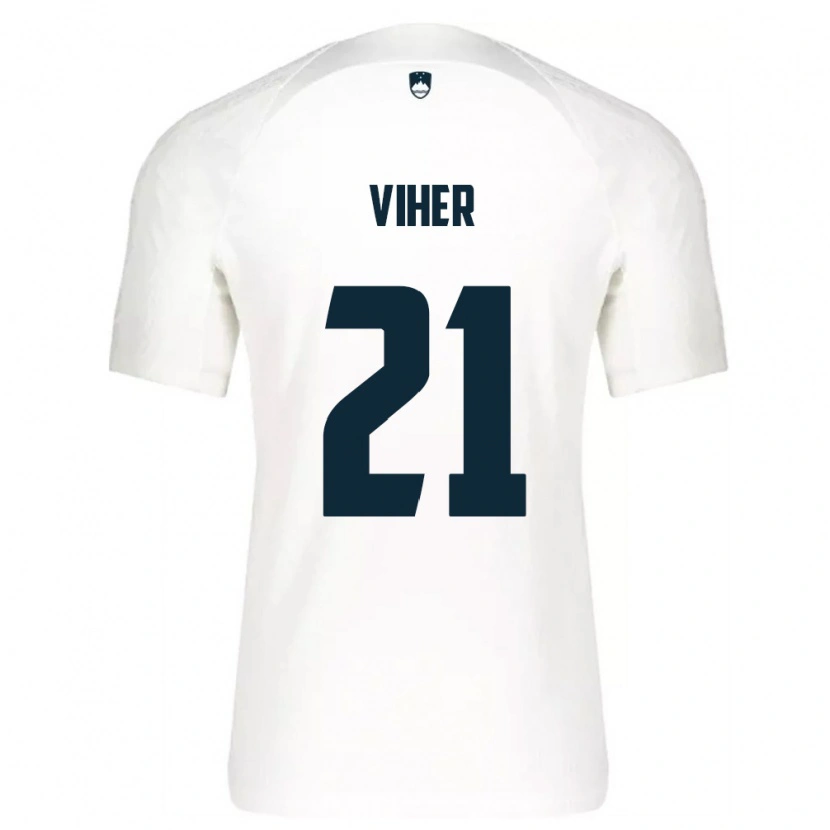 Danxen Kid Slovenia Nejc Viher #21 White Blue Home Jersey 26-28 T-Shirt