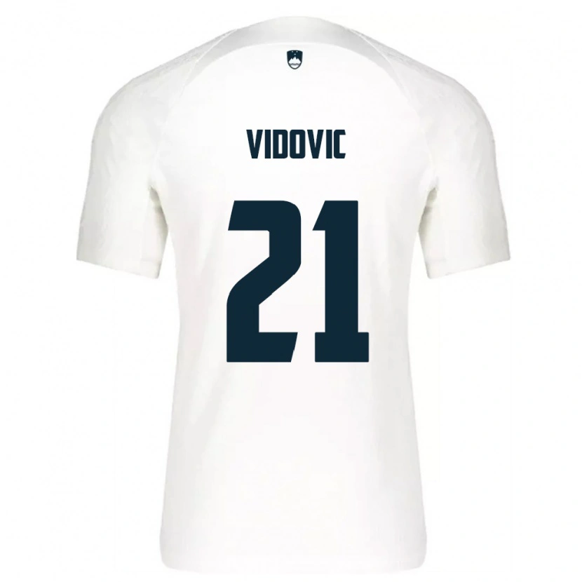 Danxen Kid Slovenia Patrik Vidovic #21 White Blue Home Jersey 26-28 T-Shirt