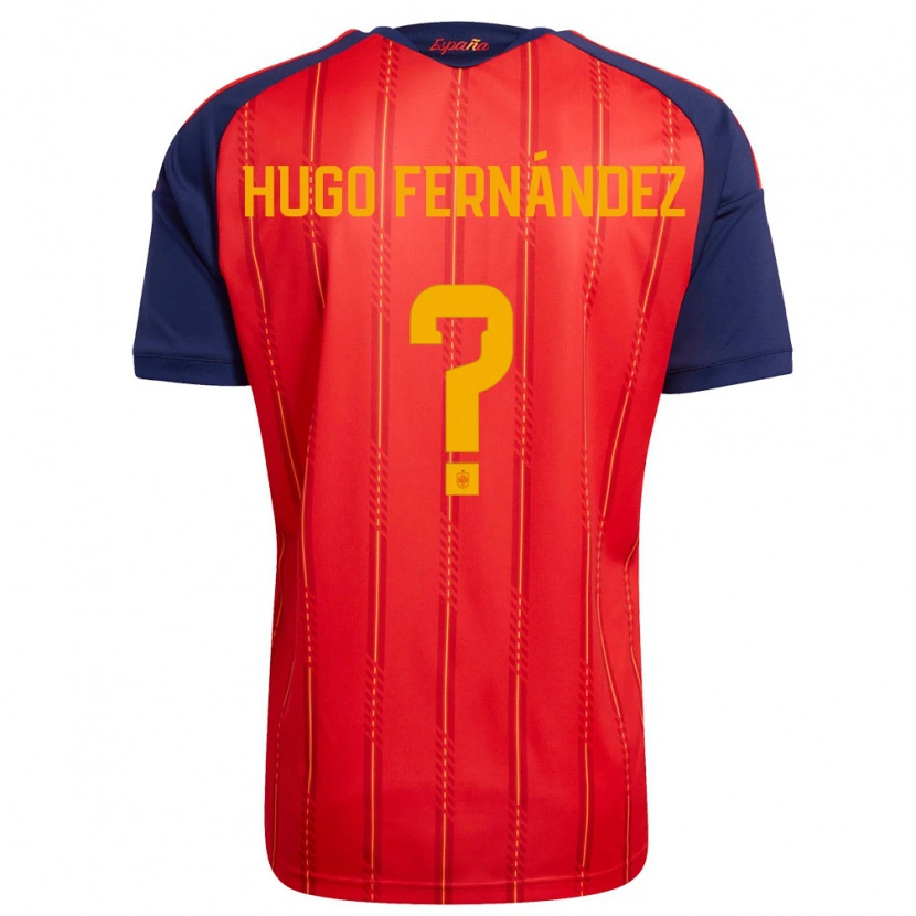 Danxen Kid Spain Hugo Fernández #0 Red Navy Yellow Home Jersey 26-28 T-Shirt