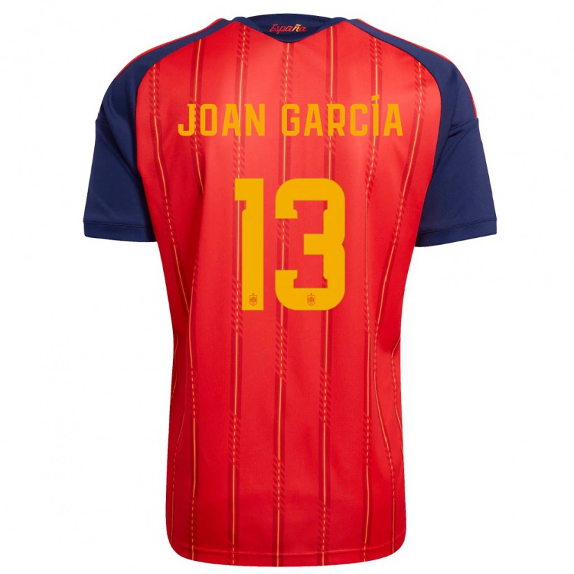 Danxen Kid Spain Joan García #13 Red Navy Yellow Home Jersey 26-28 T-Shirt
