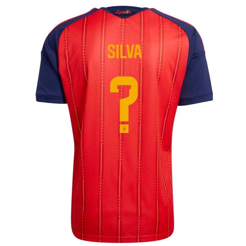 Danxen Kid Spain Aarón Silva #0 Red Navy Yellow Home Jersey 26-28 T-Shirt