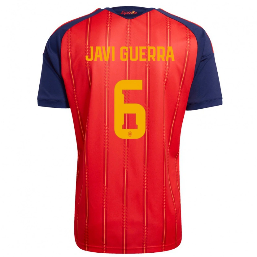 Danxen Kid Spain Javi Guerra #6 Red Navy Yellow Home Jersey 26-28 T-Shirt