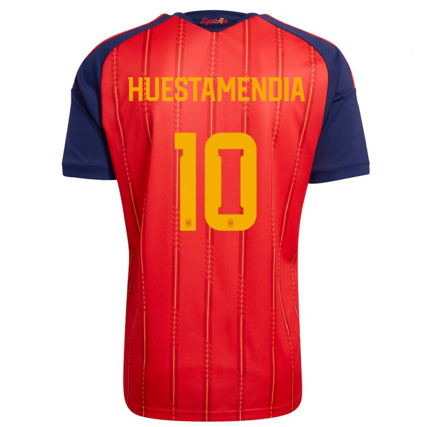 Danxen Kid Spain Peio Huestamendia #10 Red Navy Yellow Home Jersey 26-28 T-Shirt