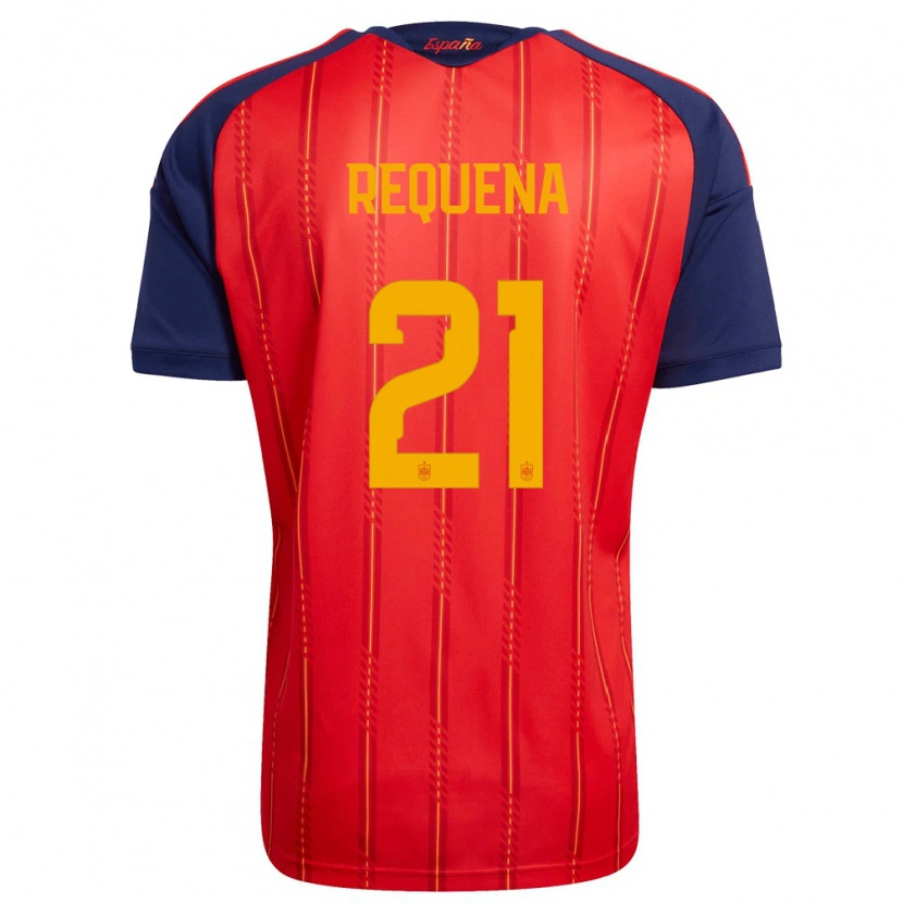 Danxen Kid Spain Dani Requena #21 Red Navy Yellow Home Jersey 26-28 T-Shirt