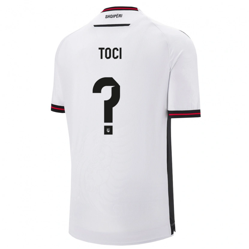 Danxen Kid Albania Eljon Toci #0 White Black Away Jersey 26-28 T-Shirt