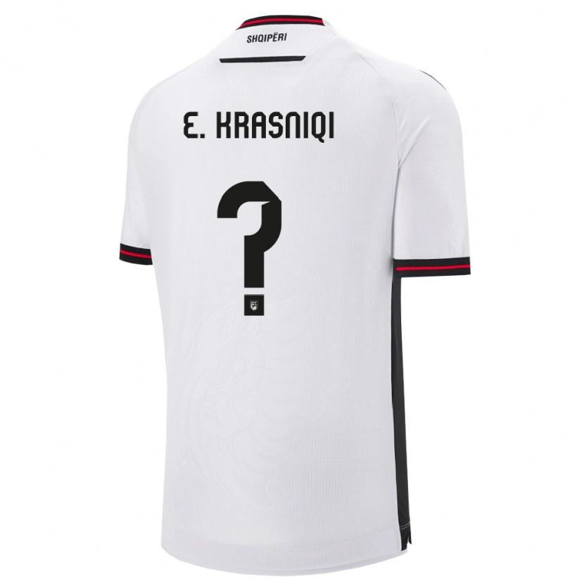 Danxen Kid Albania Erald Krasniqi #0 White Black Away Jersey 26-28 T-Shirt