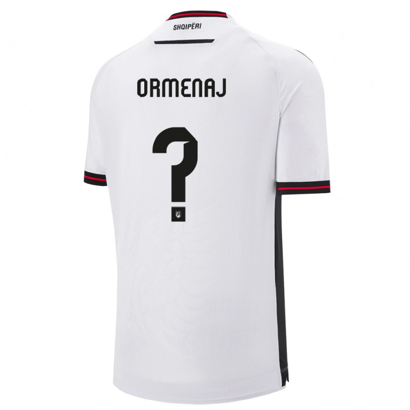 Danxen Kid Albania Orgest Ormenaj #0 White Black Away Jersey 26-28 T-Shirt